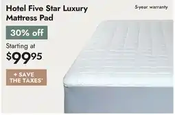 Linen Chest Hotel Five Star Luxury Mattress Pad offer