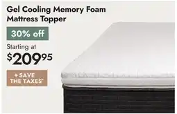 Linen Chest Gel Cooling Memory Foam Mattress Topper offer