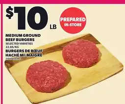 Independent Grocer MEDIUM GROUND BEEF BURGERS offer