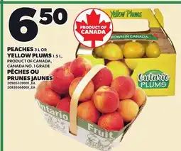 Independent Grocer PEACHES, 3 L OR YELLOW PLUMS, 1.5 L offer