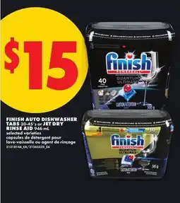 No Frills FINISH AUTO DISHWASHER TABS 30-45's or JET DRY RINSE AID offer