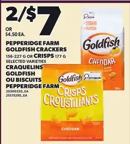 Independent Grocer PEPPERIDGE FARM GOLDFISH CRACKERS, 156-227 G OR CRISPS, 177 G offer