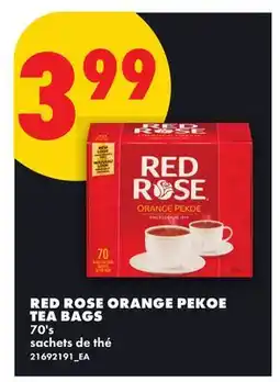 No Frills RED ROSE ORANGE PEKOE TEA BAGS, 70's offer