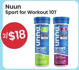 Healthy Planet Nuun Sport for Workout 10T offer