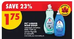 No Frills PC LIQUID DISH SOAP, 638/739 mL offer