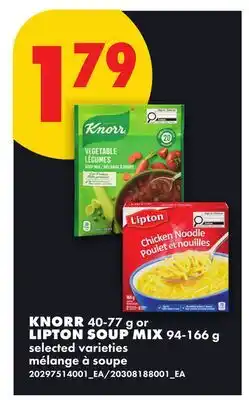 No Frills KNORR 40-77 g or LIPTON SOUP MIX 94-166 g offer
