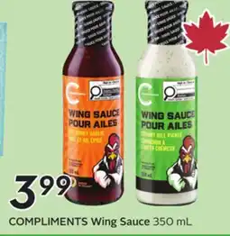 Sobeys COMPLIMENTS Wing Sauce offer