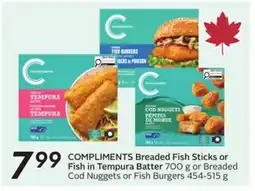 Sobeys COMPLIMENTS Breaded Fish Sticks or Fish in Tempura Batter offer
