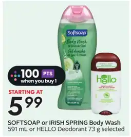 Sobeys SOFTSOAP or IRISH SPRING Body Wash offer