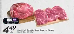 Sobeys Fresh Pork Shoulder Blade Roasts or Steaks offer