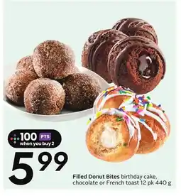 Sobeys Filled Donut Bites birthday cake, chocolate or French toast offer