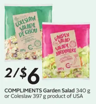 Sobeys COMPLIMENTS Garden Salad offer