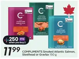 Sobeys COMPLIMENTS Smoked Atlantic Salmon, Steelhead or Gravlax offer