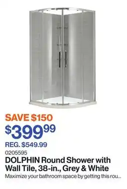 Patrick Morin Round Shower with Wall Tile, 38-in., Grey & White offer