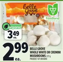 Metro BELLE GROVE WHOLE WHITE OR CREMINI MUSHROOMS offer