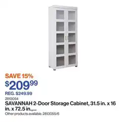 Patrick Morin SAVANNAH 2-Door Storage Cabinet, 31.5 in. x 16 in. x 72.5 in., Distressed White offer