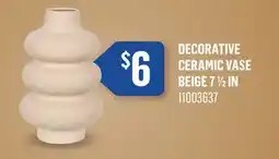 Canac Decorative Ceramic Vase Beige offer