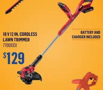Canac 18 V 12 in. Cordless Lawn Trimmer offer