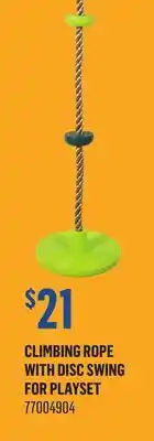 Canac Climbing Rope with Disc Swing for Playset offer