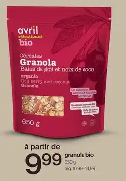 Avril granola bio offer