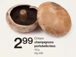 Avril Ontario champignons portobello bios offer