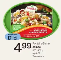 Avril Fontaine Santé salade offer