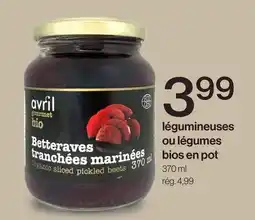 Avril légumineuses ou légumes bios en pot offer