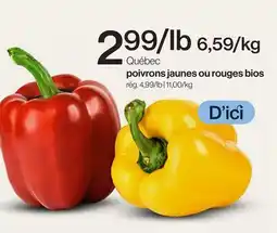 Avril poivrons jaunes ou rouges bios offer