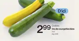 Avril Québec trio de courgettes bios offer