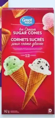 Walmart Great Value Ice Cream cups 18-pack or sugar cones 12-pack offer