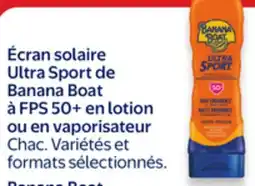 Walmart Banana Boat Ultra Sport sunscreen spray or lotion SPF 50+ offer