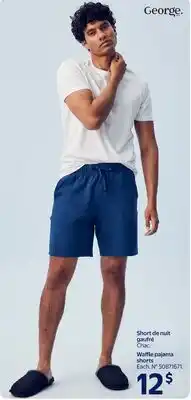 Walmart George Waffle Pajama shorts offer