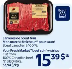 Walmart Your Fresh Market beef stir fry strips offer