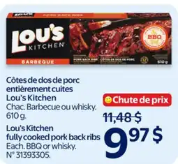 Walmart Lou's Kitchen fully cooked pork back ribs offer