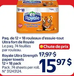 Walmart Royale Ultra Strength paper towels 12 = offer