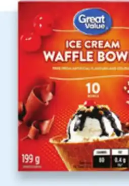 Walmart Great Value ice cream waffle bowls offer