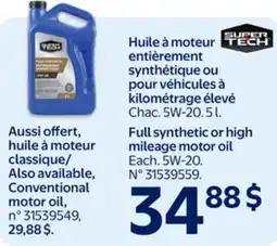 Walmart Full synthetic or high mileage motor oil offer