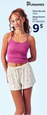 Walmart Sleep shorts offer