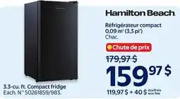 Walmart 3.3-cu. ft. Compact fridge offer