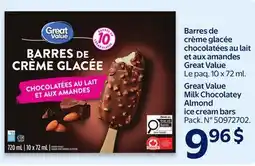 Walmart Great Value Milk Chocolatey Almond ice cream bars offer