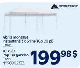 Walmart Ozark Trail 10' x 20' Pop-up gazebo offer