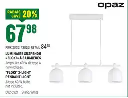 BMR LUMINAIRE SUSPENDU FLOKI À 3 LUMIÈRES offer