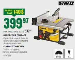 BMR DEWALT BANC DE SCIE COMPACT offer