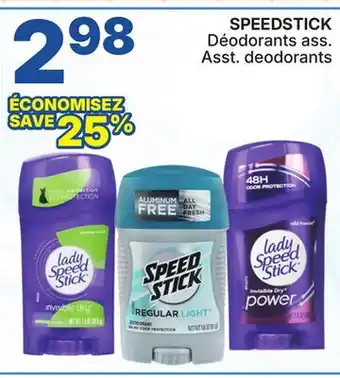 Rossy SPEEDSTICK Asst. deodorants offer