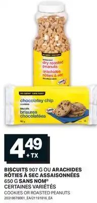 L'Intermarché BISCUITS 907 G OU ARACHIDES RÔTIES À SEC ASSAISONNÉES 650 G | COOKIES OR ROASTED PEANUTS offer