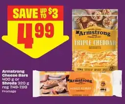 Chalo FreshCo Armstrong Cheese Bars or Shreds offer