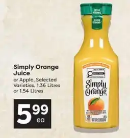 Quality Foods Simply Orange Juice offer