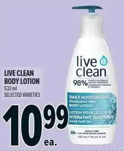 Metro Live clean body lotion offer