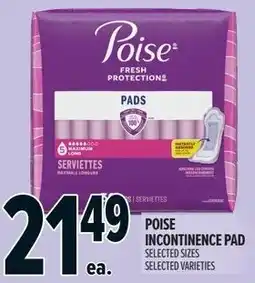 Metro Poise incontinence pad offer