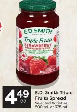 Quality Foods E.D. Smith Triple Fruits Spread offer